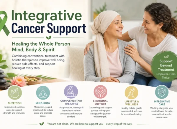 Integrative Cancer Support Integrative Cancer Support infographic showing holistic cancer care.