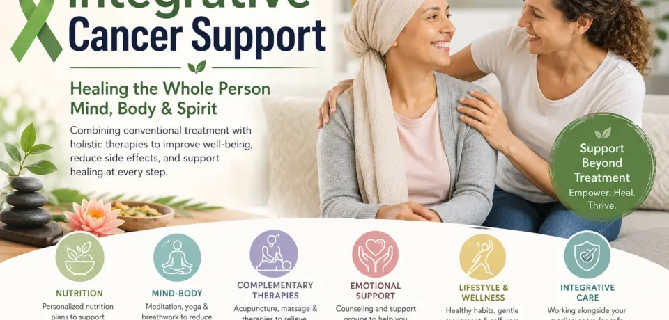 Integrative Cancer Support Integrative Cancer Support infographic showing holistic cancer care.