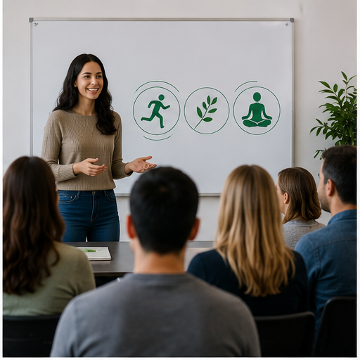 Wellness education programs helping individuals learn healthy lifestyle habits through interactive workshops